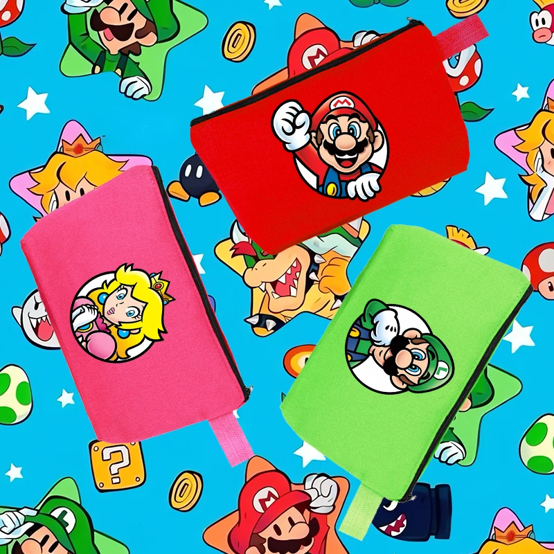 

Super Marios Bros Kids Cartoon Pencil Bag Children Anime Cute Storage Pouch Girl Fashion Makeup Bags Boy Handbags Pen Case Gifts