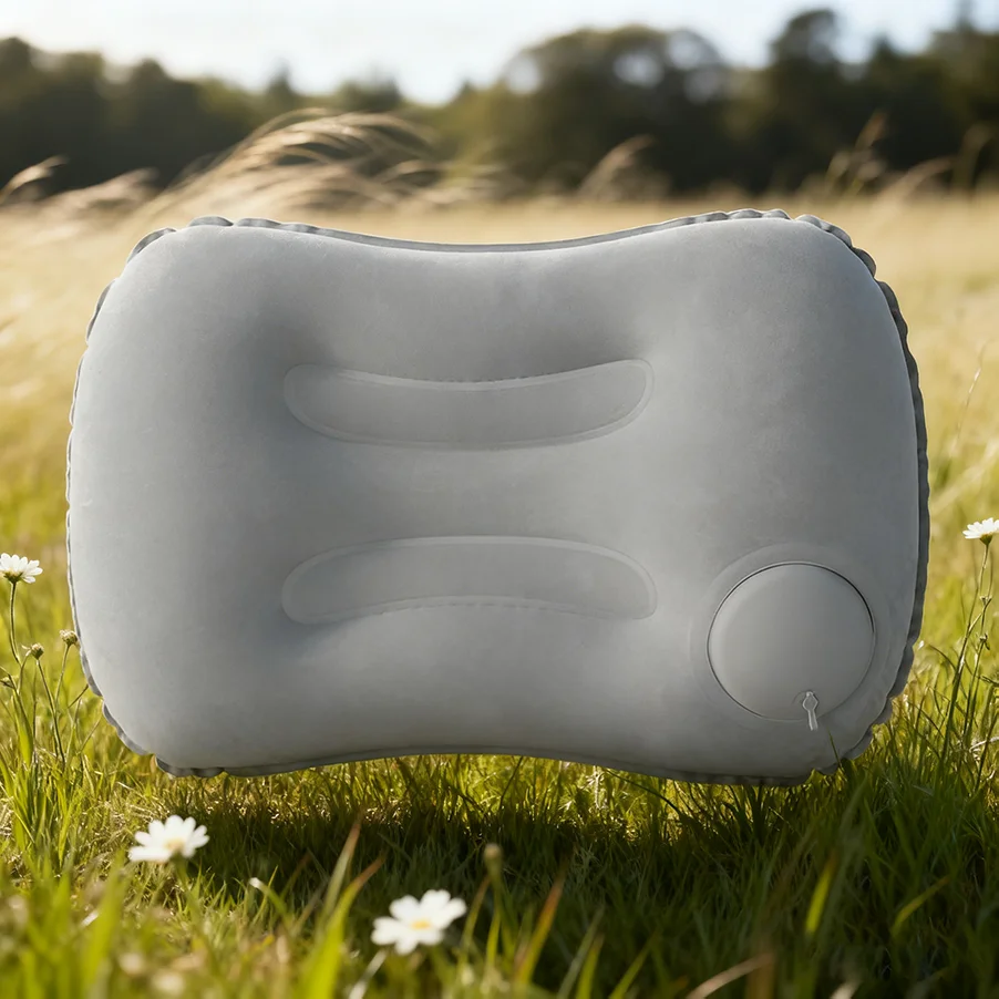 Built-in Pump Inflatable Pillow-Square Multi-Use Pillow for Neck Back Support Camping Office Travel Pillow (5 Colors)