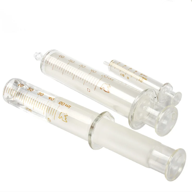 All Size 1ml To 100ml Lab Disposable Glass  Syringe Glass Liquid Syringe Transfer Pipette Without Needle