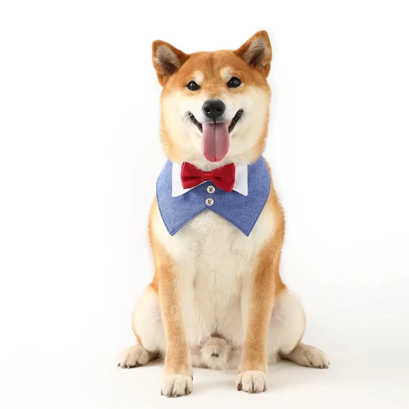 10pcs New Suit Pet Drool Towel Dog Collar Pet Bow Tie Party Suit Triangle Towel