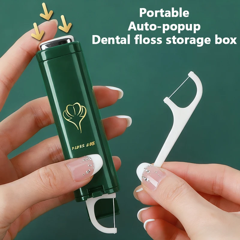 Mini Portable Floss Storage Box Disposable Teeth Pick Storage Box Automatic Pop-up Floss Box Travel Floss Storage Box