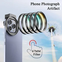 67mm Filter Adapter Phone Universal Filter Star Variable ND CPL for iPhone 13 Pro max iphonex Smartphones Huawei Xiaomi OnePlus