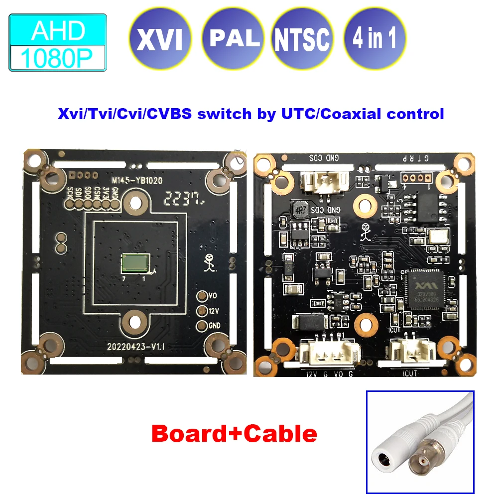 Coaxial Camera Module Board 1080P XM330+M145 AHD/Tvi/Cvi/Cvbs PCB For 1080N DVR Support UTC XVI Coaxial Control for Xmeye DVR