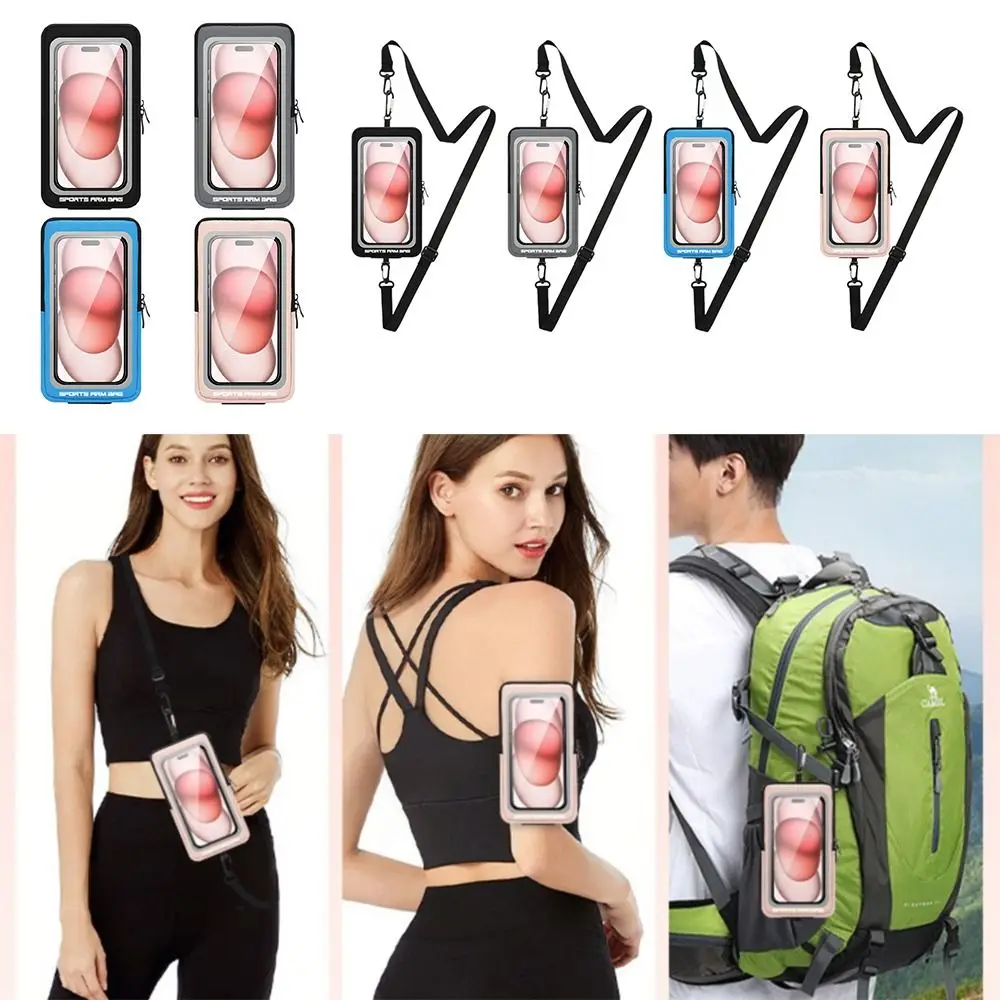 Portable Multicolor Sport Wrist Bag Waterproof Touchable Arm Bag Elastic Crossbody Phone Bag Universal