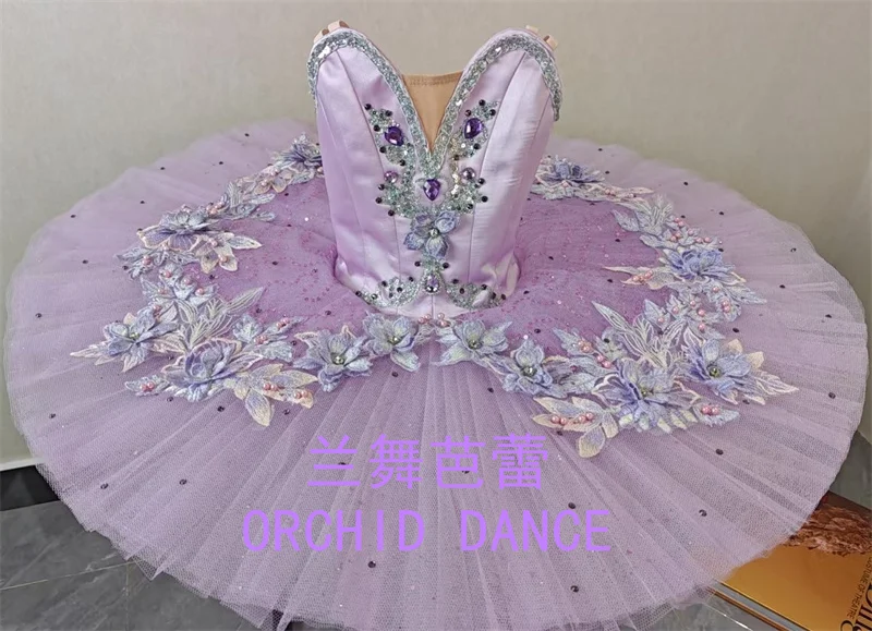 ชุดบัลเลต์นางฟ้าสีม่วงอ่อนสำหรับเด็กหญิง ผู้หญิง และผู้ใหญ่ แบบมืออาชีพ 9 หรือ 12 ชั้น ขนาดสั่งทำพิเศษ สำหรับการแสดง