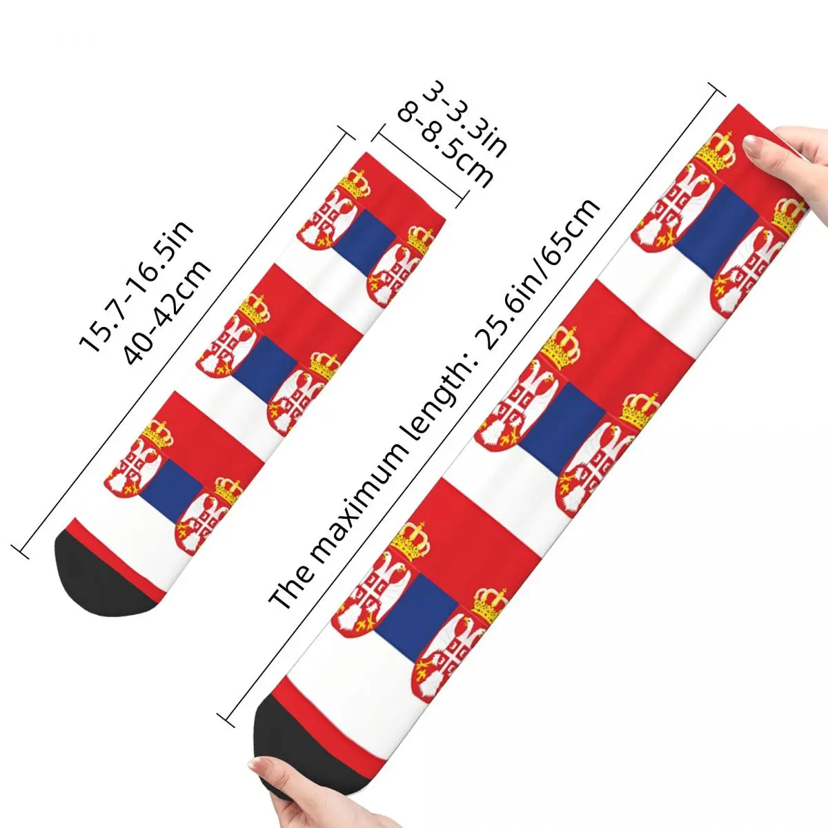 Calcetines a prueba de viento para hombre y mujer, medias de primavera, verano, otoño e invierno, con bandera de Serbia, Collage, novedad, regalo