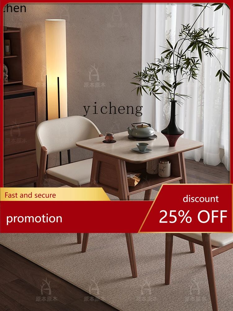 Hxl log varanda mesa de chá mesa de chá do agregado familiar pequena sala de estar lazer mesa de madeira maciça e cadeira grupo