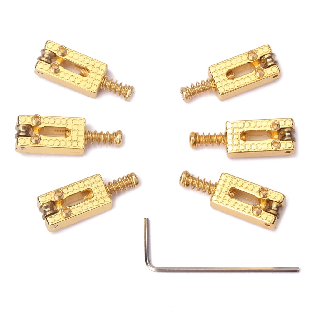 

6 Pcs Snake Pattern with Ball Bridge Guitar Roller Electric Saddle High Quality