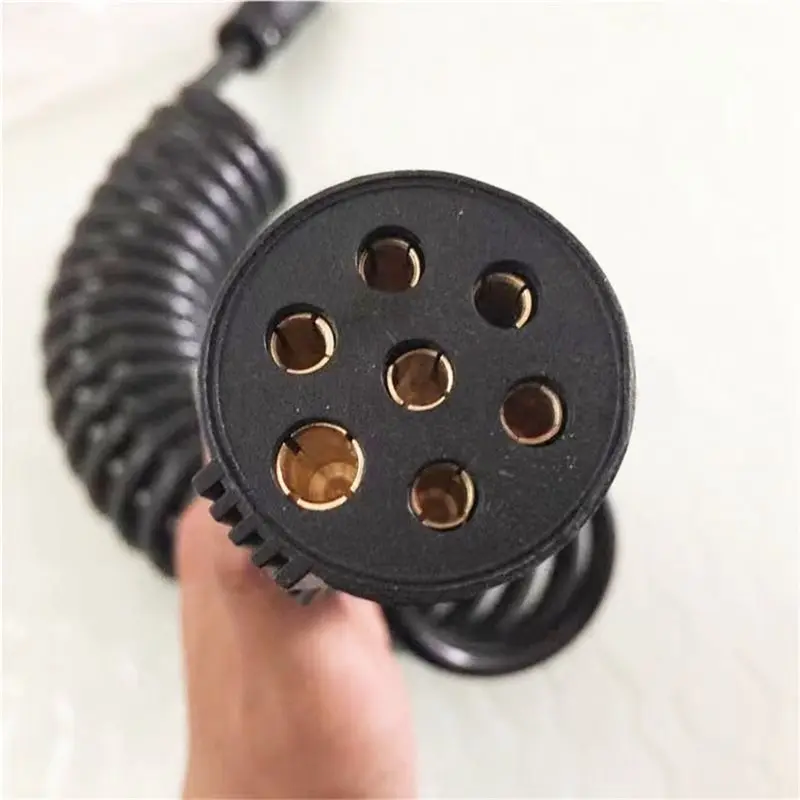 X39A-Semi-Trailer Connection Cable 7-Core Spiral For Truck And Trailer Breakaway Electrical Plugs