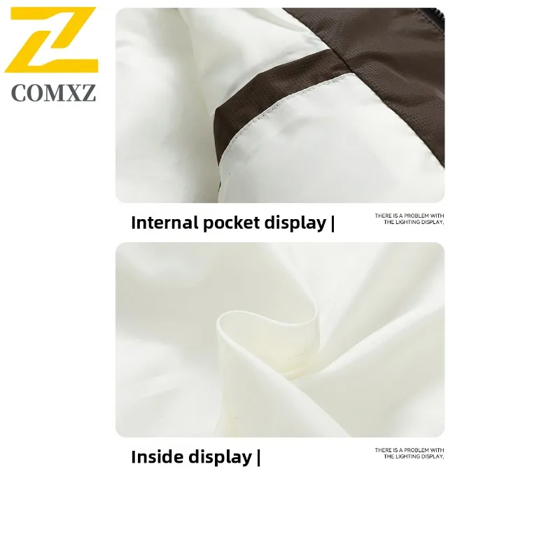 COMXZ 2025 メンズ アメリカン スリム フード付き 厚手 コットン 冬用ジャケット 暖かい タクティカル 防水 防風 アウトドア ワークウェア コート