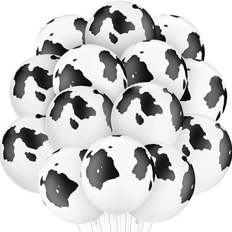 Hot Selling Cowboy Theme 12inch Cow Printed Latex Balloon for Birthday Graduation Wedding Party Decoration