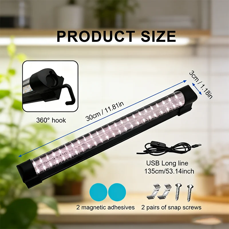LED growth lamp, Full-spectrum plant lamp, Indoor hydroponic seedling lighting lamp,Suitable For Small And Medium-Sized Plants