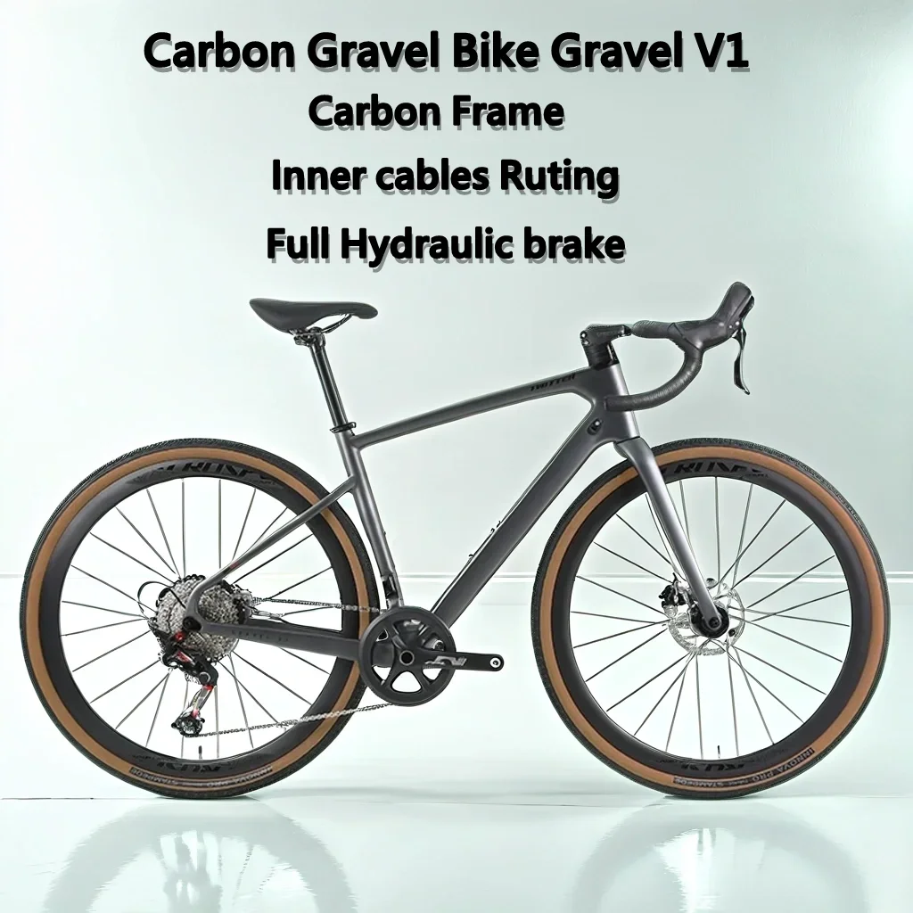 700C carbon fiber road bike with hydraulic disc brakes bicicleta 12-speed gravel bike oil disc manual shift Road Racing Bicycle