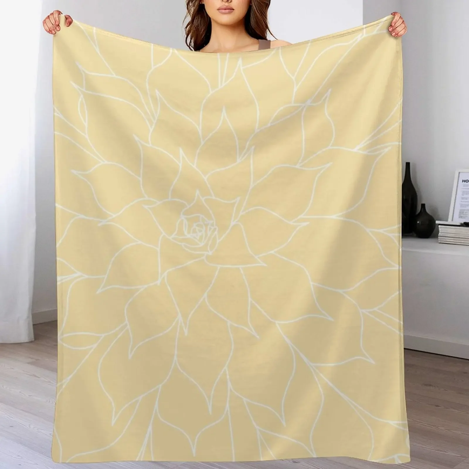 

Yellow Succulent Throw Blanket Decorative Throw Sofa Quilt Giant Sofa Blankets