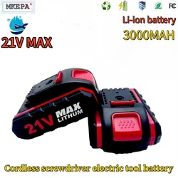 21V MAX 3000mAh 18650 lithium battery, cordless screwdriver power tool battery replacement, drill and other 21V2A chargers