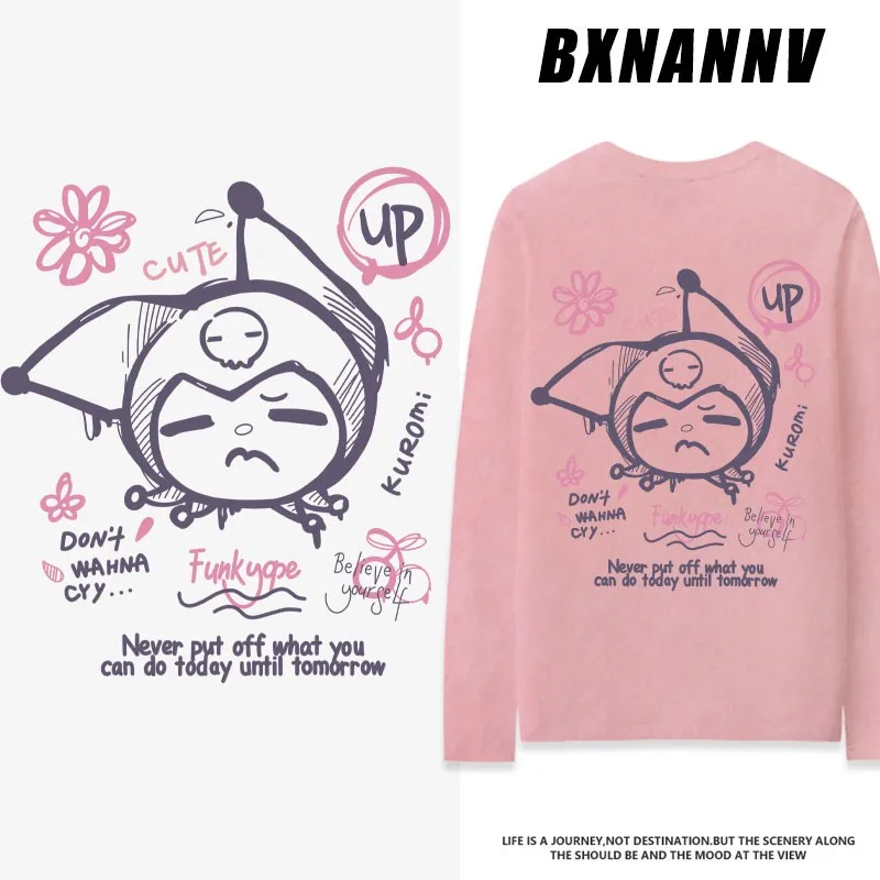 

Sanrio Co-branded Long Sleeve T-shirt Girls Casual T-shirt Kulomi Animation Around Autumn Clothing Trend