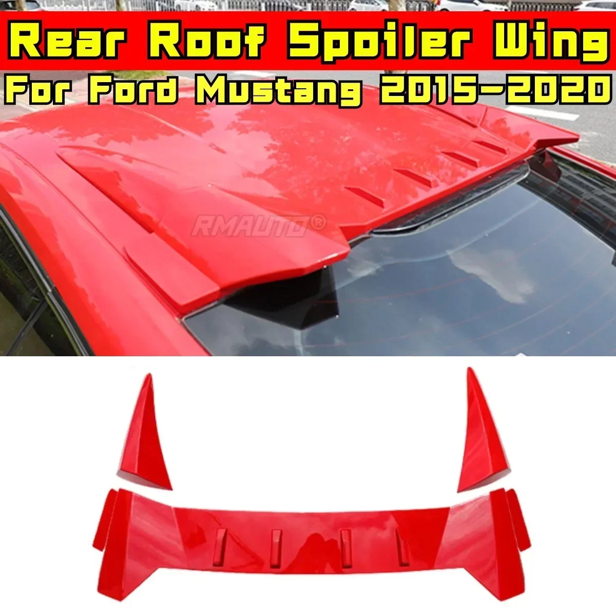 

Mustang Roof Spoiler Red Combat Style Rear Trunk Wing Rear Roof Spoiler Body Kit For Ford Mustang 2015-2020 Car Accessories