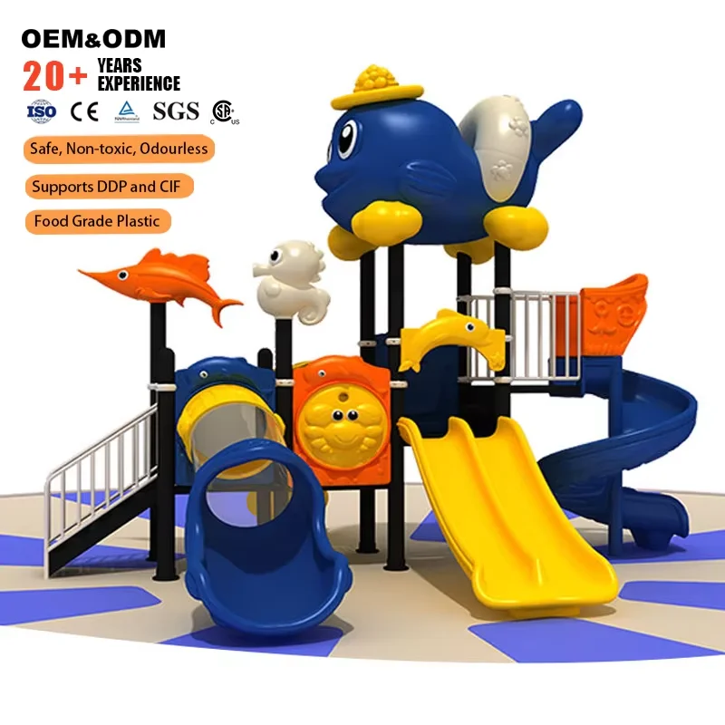 Hot Sale High Quality Commercial Outdoor Amusement Equipment Children's Steel Vinyl Water Slides Swing Sets Playground Set