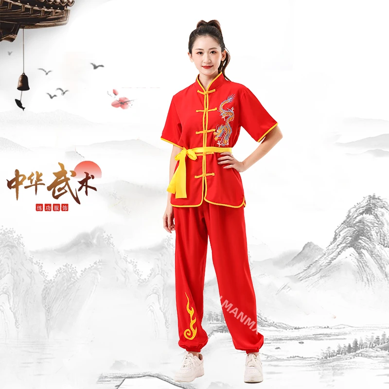 Drumming performance costume, Chinese style embroidery practice costume, male and female adult yangko costumes