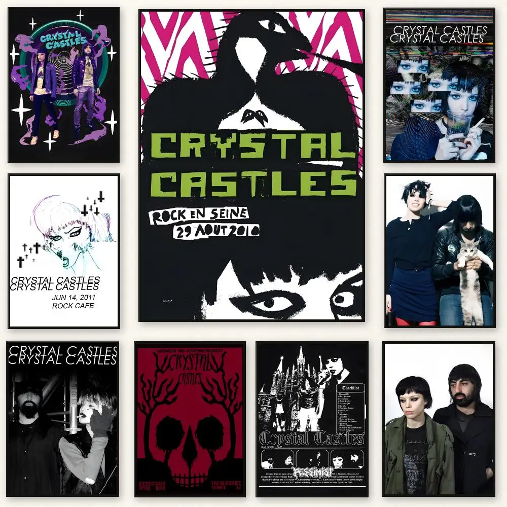 Electronic Band C-Crystal Castles Poster Frameless Peel-and-Stick Removable Wall Art Print