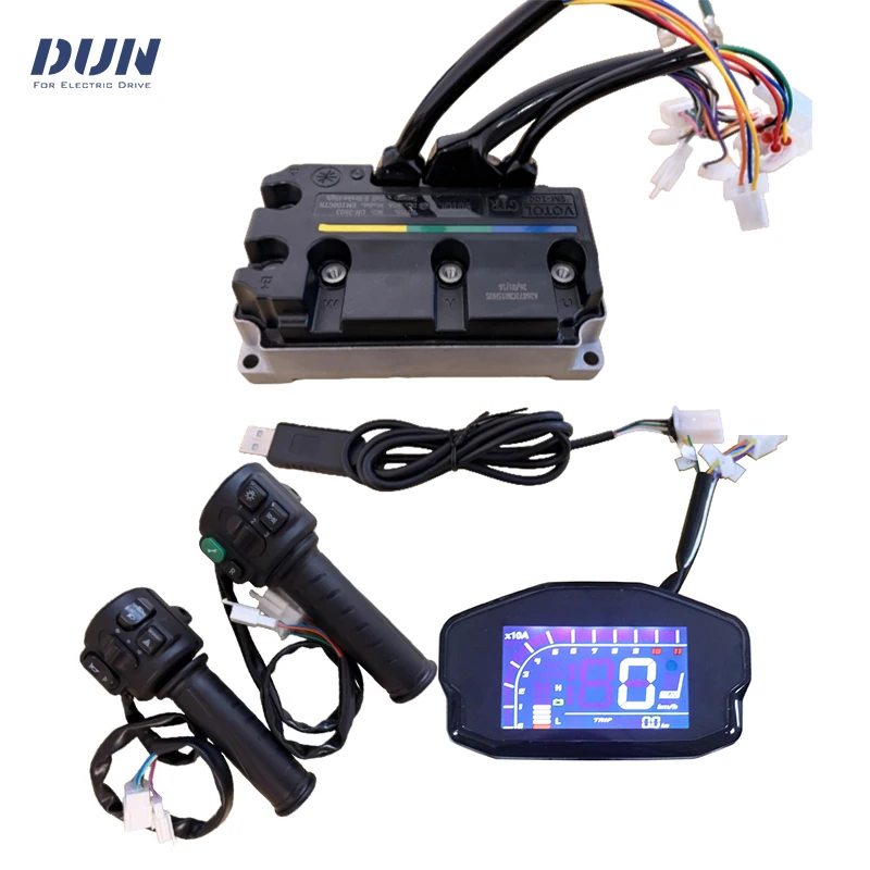 80A em100/2 gtr BOOST 150A Peak 450A Hall BLDC Controller with DKD Display and T08 Throttle for 3000w In-wheel Middrive Motor