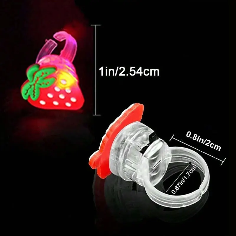 20/50pcs Cartoon LED Luminous Finger Rings Animal Flower Light Up Finger Ring Toys Glowing Rings Glow in The Dark Party Supplies - view 2