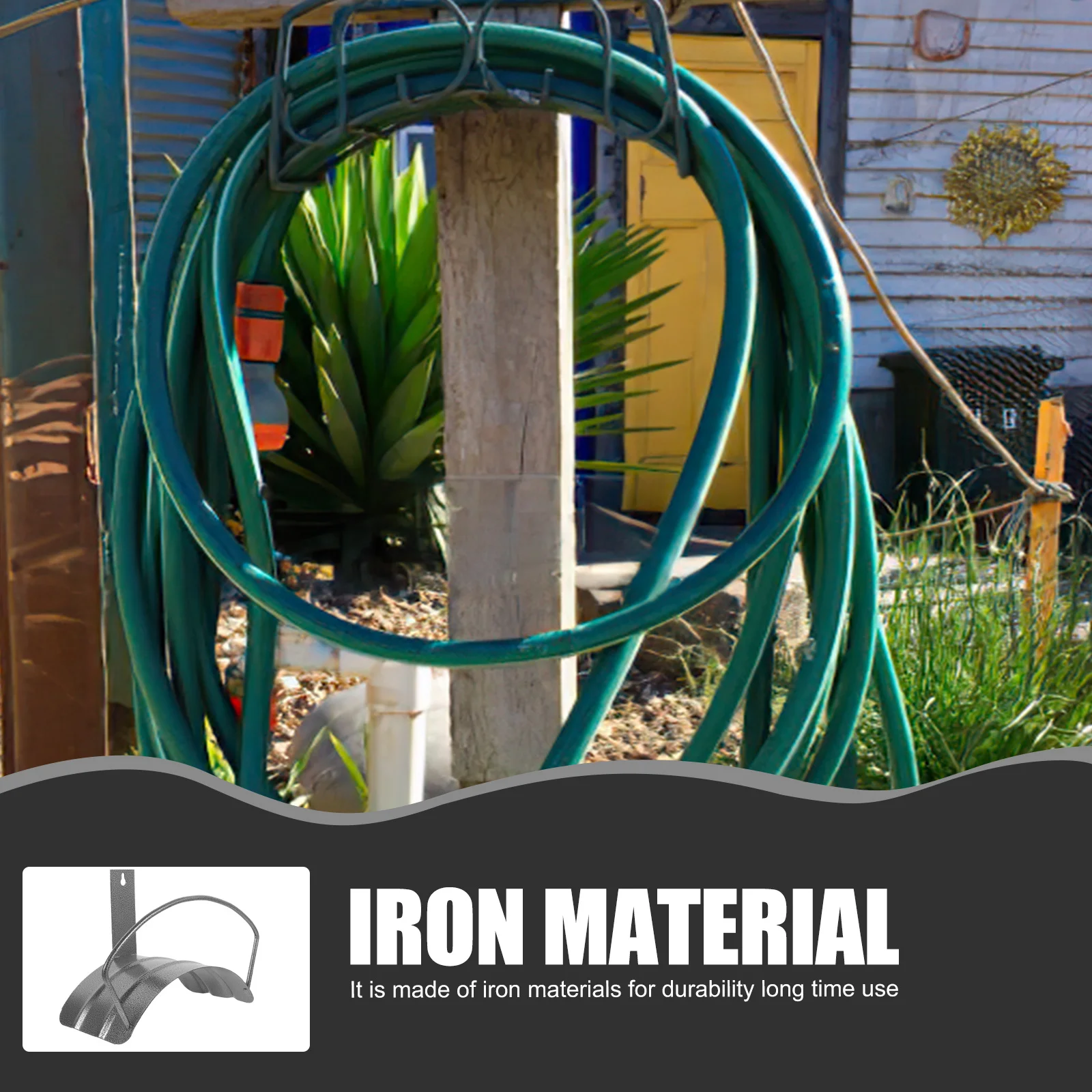 

Heavy Duty Metal Garden Hose Holder Wall Mounted Water Hose Hanger Storage Rack Organizer Wall Mount Shelf Water Hanger