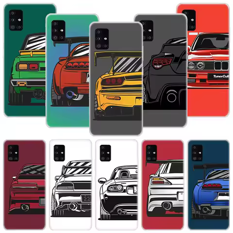 Japan JDM Sports Cars Comic Phone Case For Samsung Galaxy A35 A55 A54 A15 A25 A05s A05 A22 A24 A52 A33 A34 M34 M14 M54 M23