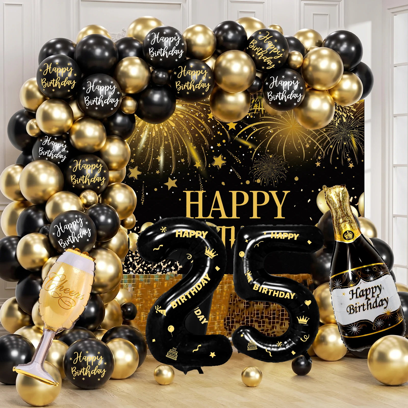 Black Gold Number Happy Birthd - огляд і ціна Water Balloon Set