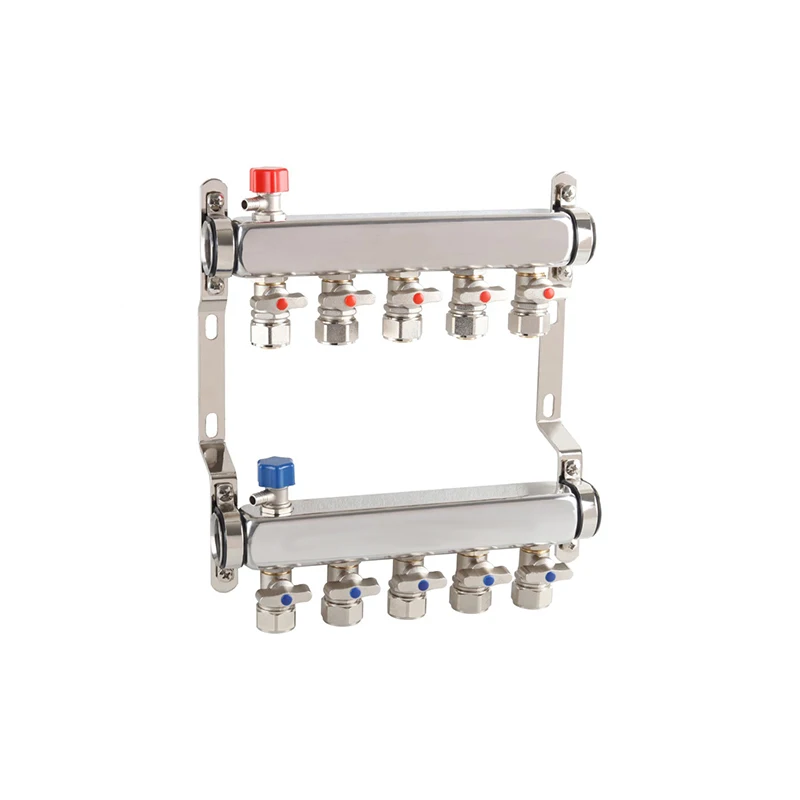 

(1-16 channels) Stainless steel hydraulic floor radiation heating radiation heat manifold, (including 1/2 "adapter)