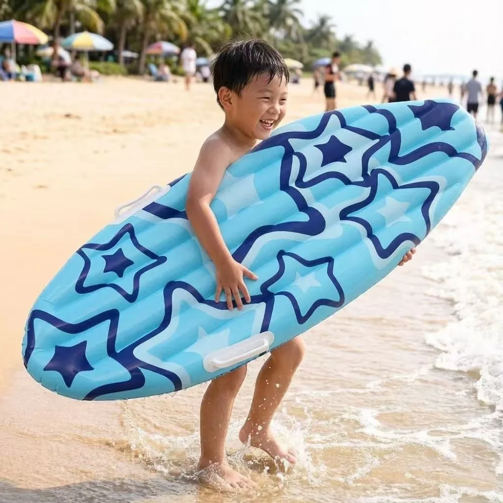 Lightweight Inflatable Surfboard Pink Flower Pattern Inflatable Design Inflatable Pool Portable PVC Material