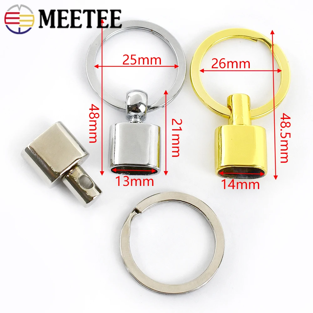 2/4/10/20Pcs Meetee Metal Key Buckles O Ring Keychain Hook Webbing Connect Clasp Tail Clip Bags Sewing DIY Hardware Accessories