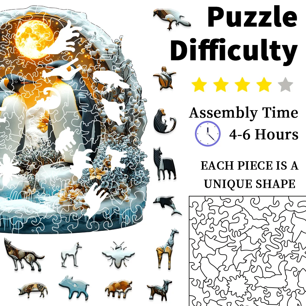 Pirate World Wooden Animal Puzzle - High Quality Puzzle for Adults - Children's Fun Gifts - Home Crafts Decoration - Snowpack Wo