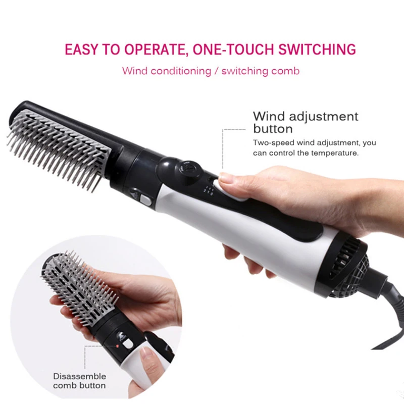 Hot Air Brush One Step Hair Dryer Volumizer Negative Ionic Styler Dry Straighten Curl for Women Salon Home Use
