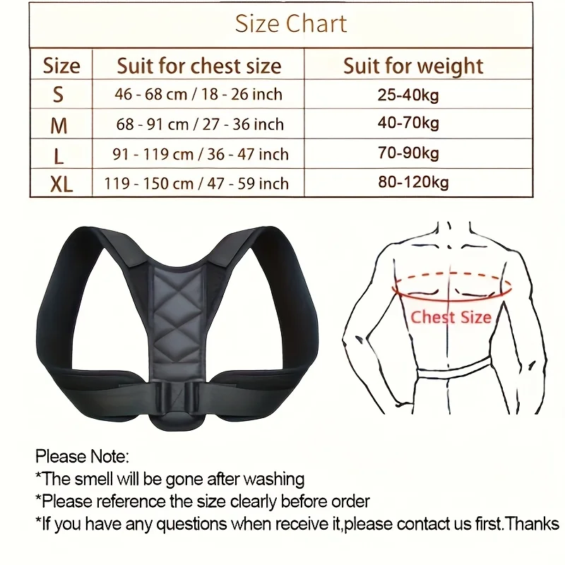 

Posture Correction Belt for Men & Women – Hunchback Corrector, Shoulder Straightener, Back Support for Sitting & Standing