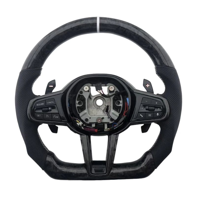 

Самый популярный кожаный руль из кованого углеродного волокна для BMW G20 G30 G01 CS 3, серия 5, автомобильный руль