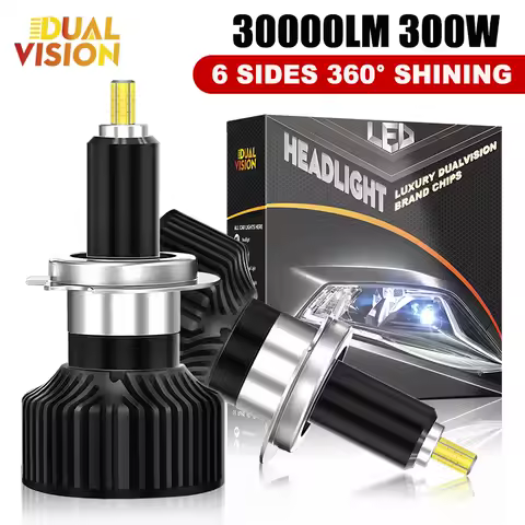 Dualvision H7 Led Bulb Canbus H1 H8 H11 Fog Lights 9006 Hb4 9005 Hb3 Led Lamps 360 30000LM 300W 3D Auto 6000K Super Mini Diodes