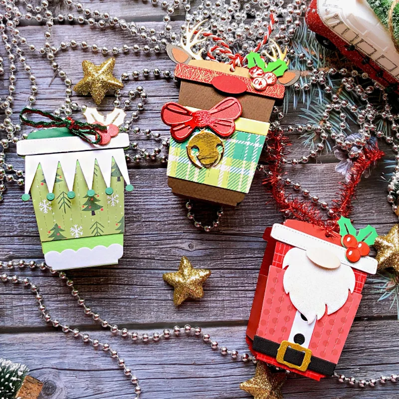 KLJUYP Weihnachts-Kaffeetasse Metall-Stanzformen Schablonen für DIY Scrapbooking/Album Dekorative Prägung DIY Papierkarten – Detail 4