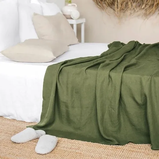 Pure Linen Queen King Size Flat Sheets Natural Breathable and Durable Linen Bed Sheets Anti-Tear Machine Washable