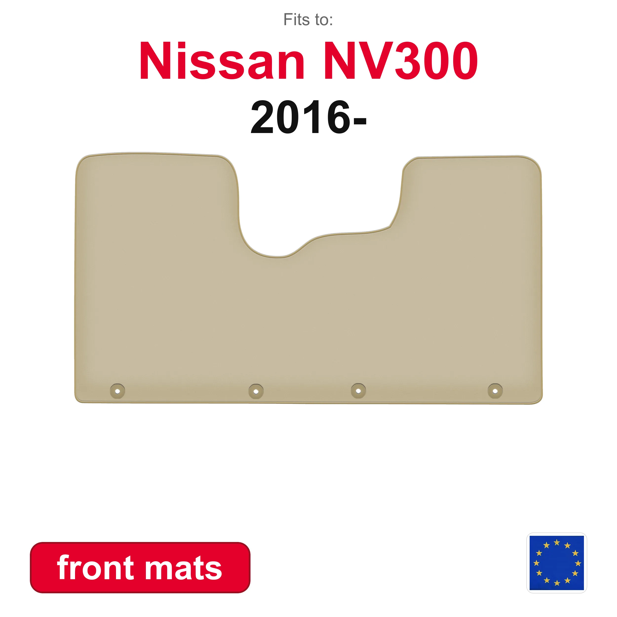 PREMIUM Auto-Fußmatten für Nissan NV300 Delivery (2016-) - Beige 2-teiliges Set Passende Vordere Bodenmatten