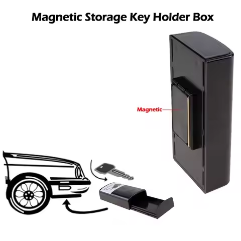 Safe Box Magnetic Storage Key Holder Box Black Key Car Outdoor Stash With Magnet For Home Office Car Truck Caravan Secret Box