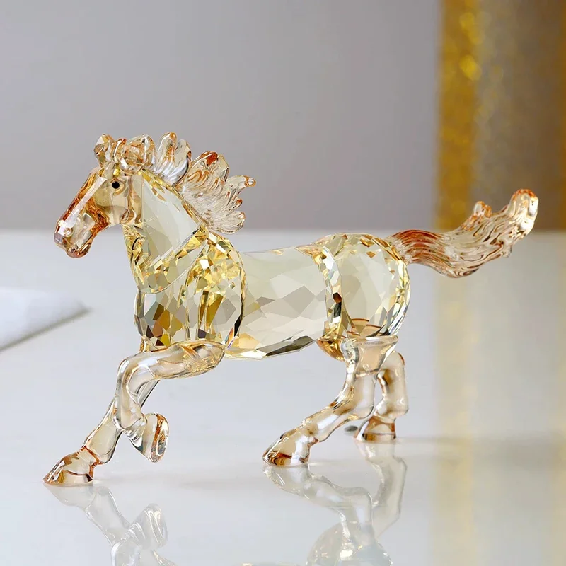 Nordic Crystal Horse Statue,Animal model Ornament,Crafts Sculpture,Office Study Desktop Decoration,Creative Art Gifts,Room Decor
