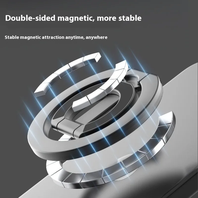 حامل الهاتف المغناطيسي البنصر حامل معدني كسول 360 ° الدورية العالمي حامل مكتب سيارة الثلاجة الصالة الرياضية لاصق ملصق #4