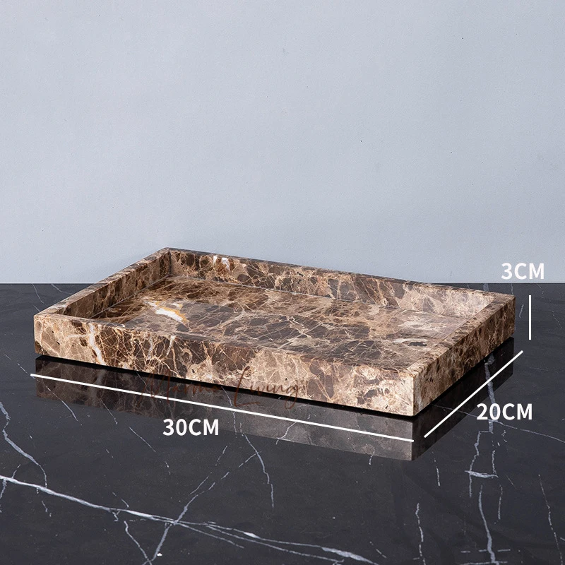 

Real Natural Marble Serving Tray Luxury Rectangular Washbasin Vanity Storage Tray Bathroom Accessories