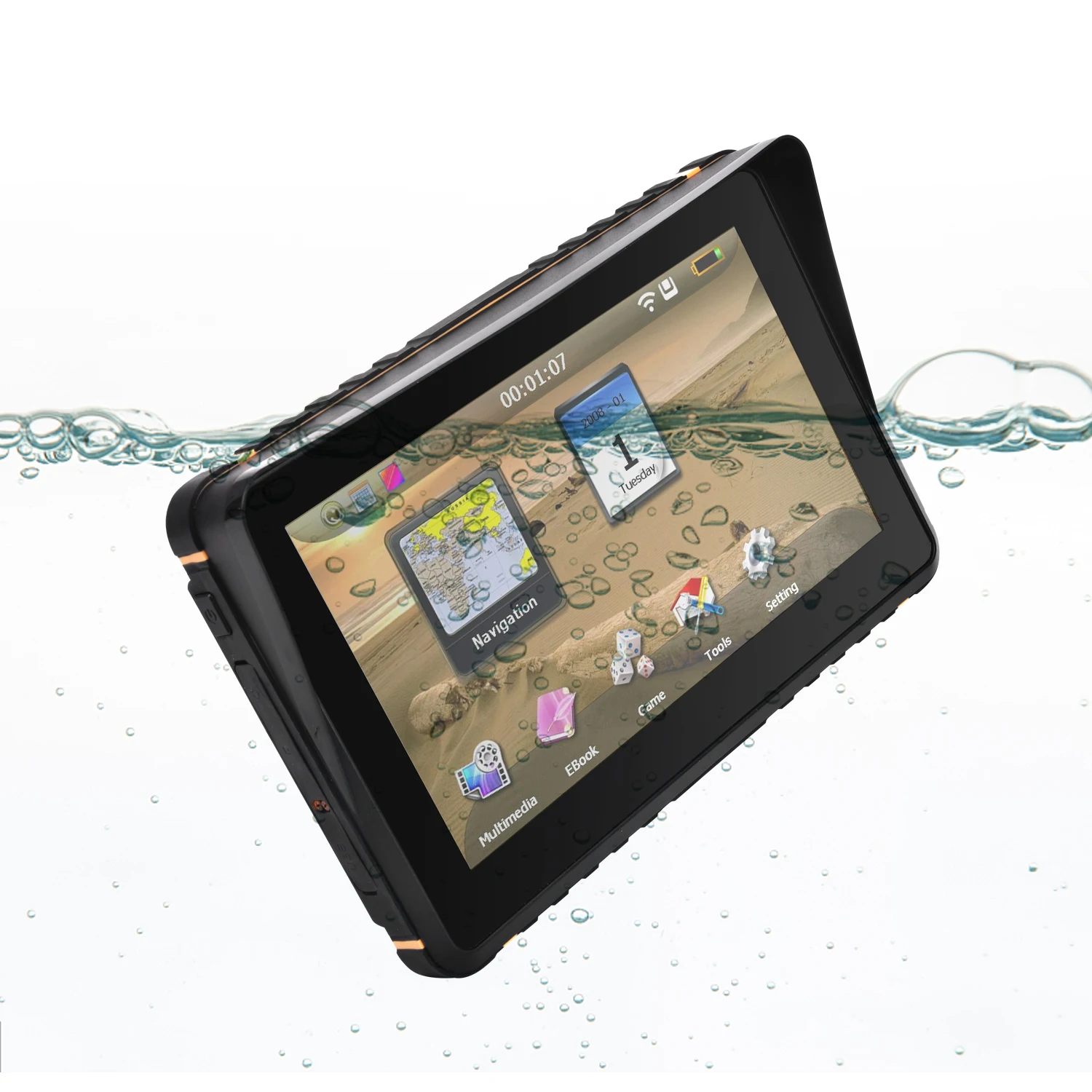 7 Inch Touch Screen GPS Navigator for Motorcycle Portable Waterproof WinCE OS with Worldwide Map and 1 Year Warranty