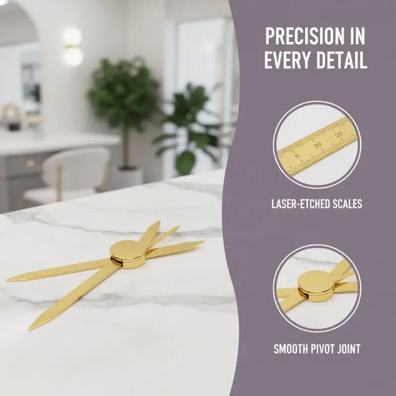 1Pc Silver/Gold/Black Microblading Balance Compass Ruler Tattoo Positioning Ruler Eyebrow Design Golden Ratio Ruler Tattoo Tool‘