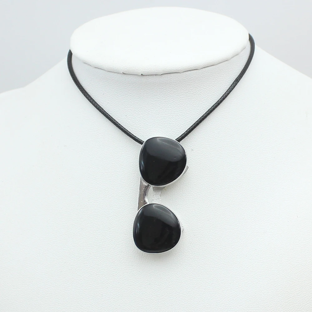 كبير أسود النظارات الشمسية قلادة المختنقون قلادة سلسلة الترقوة للرجال النساء موضة جديدة مجوهرات الزفاف الحب قلادة الصبي هدية