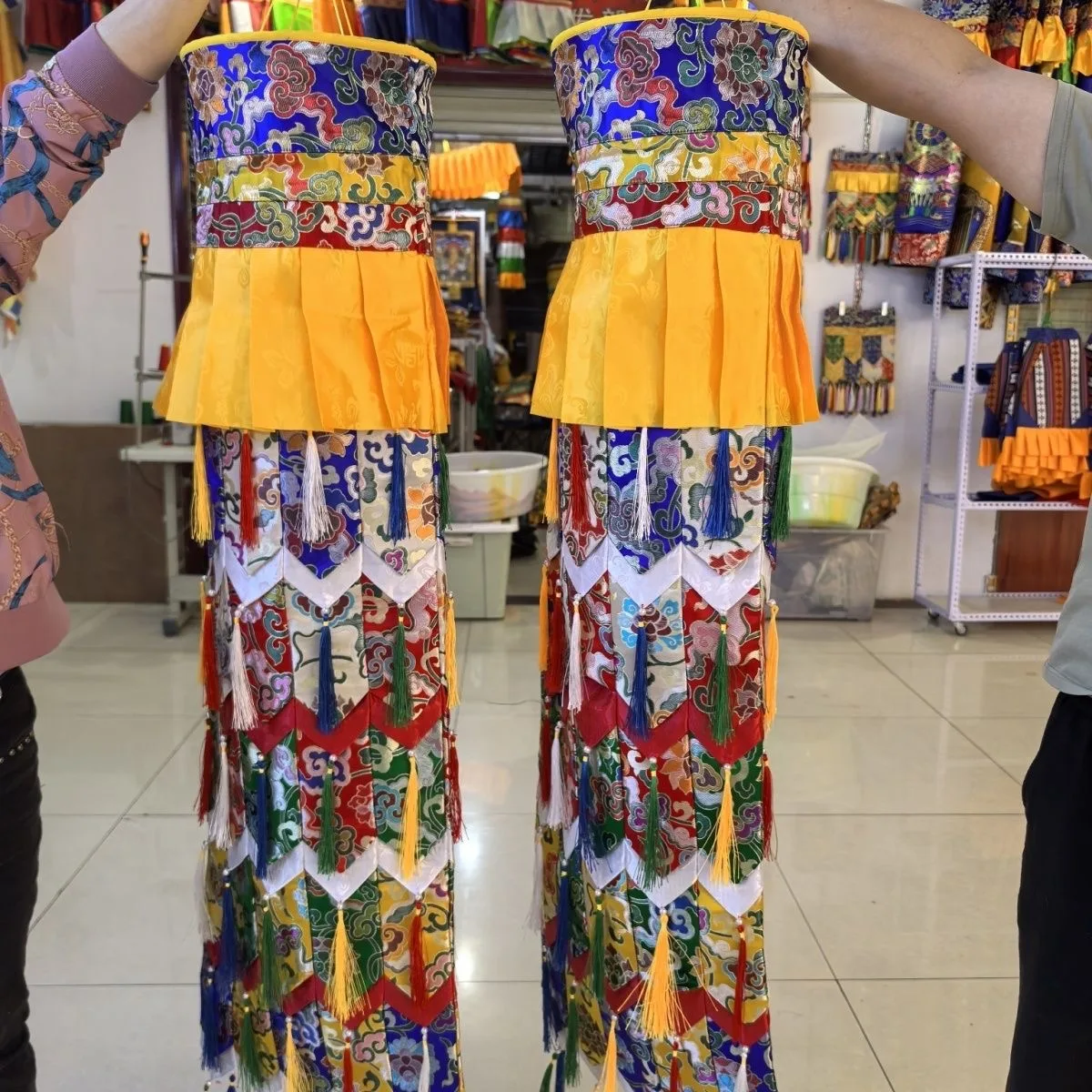1.3M Buddhist Buddhism Item decoration Hanging suspended ceiling curtaina Auspicious Buddha streamer flag altar for monks temple
