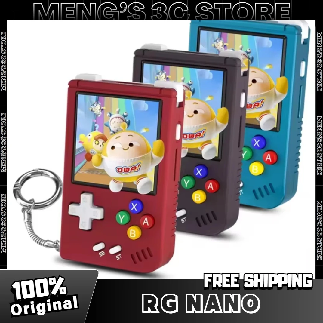 ANBERIC RG Nano Retro Handheld Game Console Portable Mini Aluminum Alloy 1.54” IPS Screen 64G 128G 5400 Games Hi-fi Speaker Gift