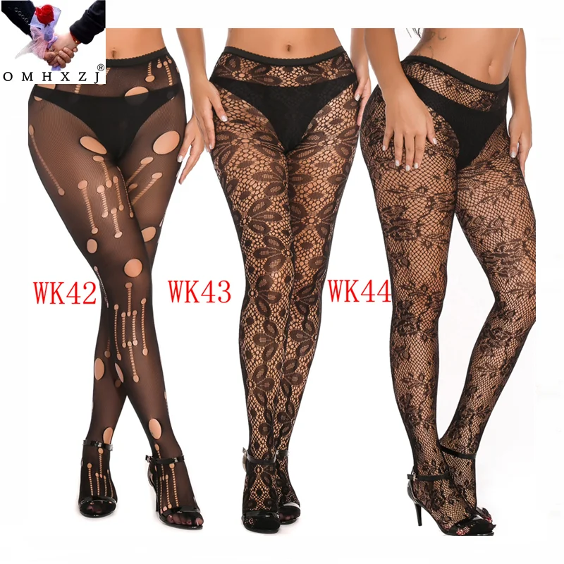 

OMHXZJ EL33 Wholesale WK sexy fishnet jacquard bottoming pantyhose One size